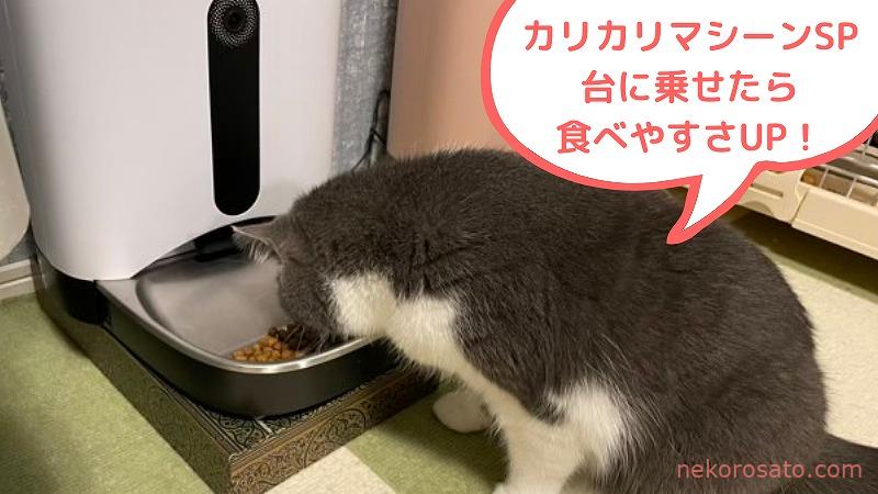 カリカリマシーンSPを置く台を100均材料で作ったら食べやすさ向上！